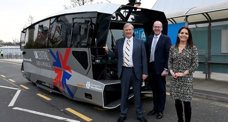 Self-driving shuttle bus takes to the roads around Birmingham Airport