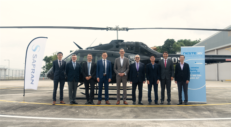 First ever helicopter flight to reufel with SAF in Southeast Asia takes off from Seletar Airport